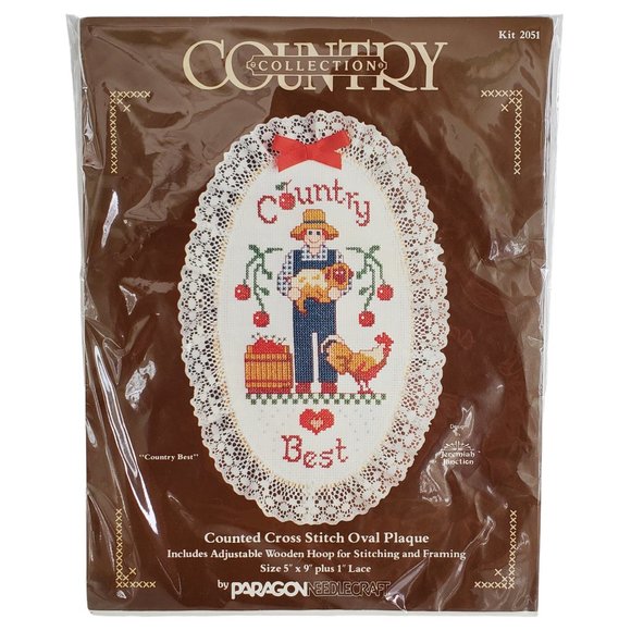 Paragon Needlecraft Country Best Counted Cross Stitch Kit Hobby 2051 Wood Hoop - Picture 1 of 6